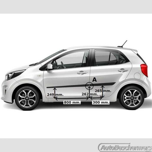Stootlijsten set zwart Kia Picanto 5-deurs 03.2017- - Afbeelding 5