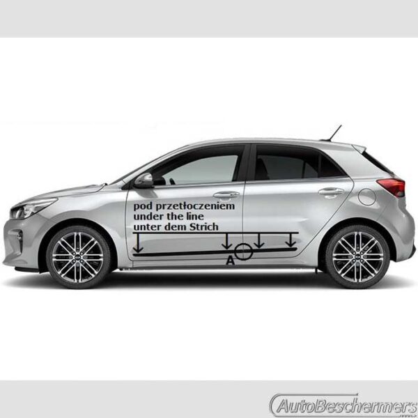 Stootlijsten set zwart Kia Rio 01.2017- - Afbeelding 4