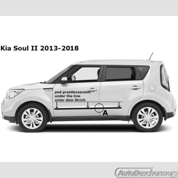 Stootlijsten set zwart Kia Soul II 2013-2018 - Afbeelding 5