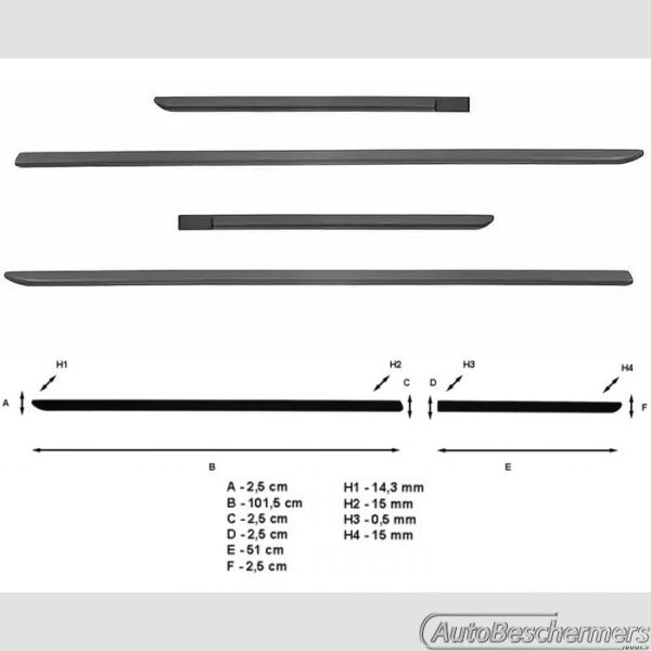 Stootlijsten set zwart Kia Soul II 2013-2018 - Afbeelding 6