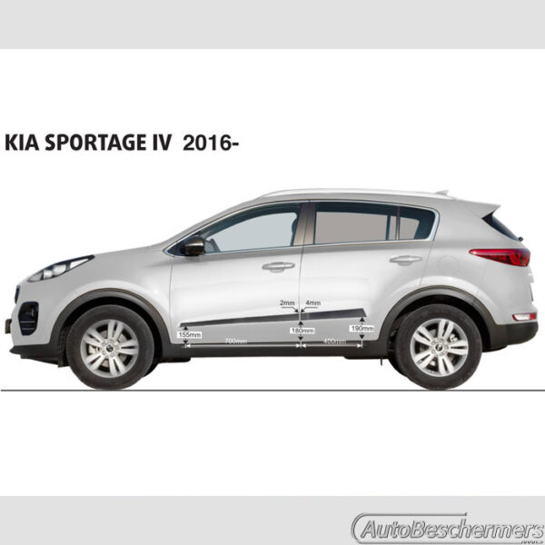 Stootlijsten set breed zwart Kia Sportage 01.2016-12.2021 - Afbeelding 5