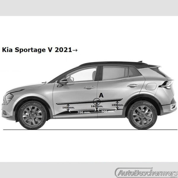Stootlijsten set breed zwart Kia Sportage 12.2021- - Afbeelding 5