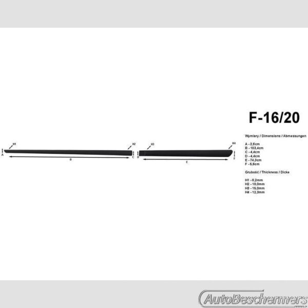 Stootlijsten set zwart Kia Optima 2012-2015 - Afbeelding 2
