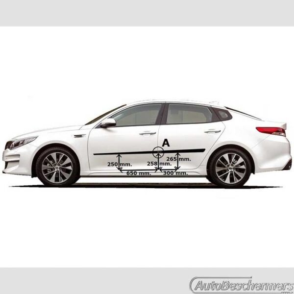 Stootlijsten set zwart Kia Optima 2016-2019 - Afbeelding 3