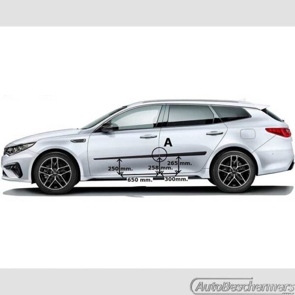 Stootlijsten set zwart Kia Optima Wagon 2016-2019 - Afbeelding 3