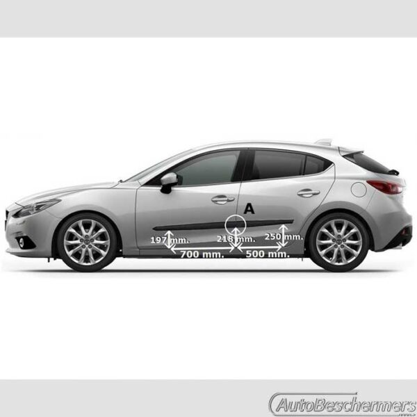 Stootlijsten set zwart Mazda3 HB 2013-2018 - Afbeelding 5