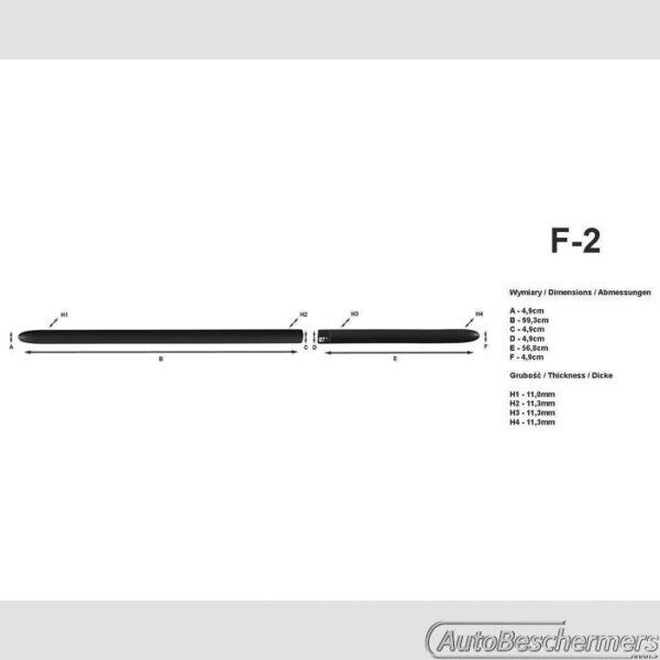 Stootlijsten set zwart Mercedes A-Klasse 1997-03.2004 - Afbeelding 2