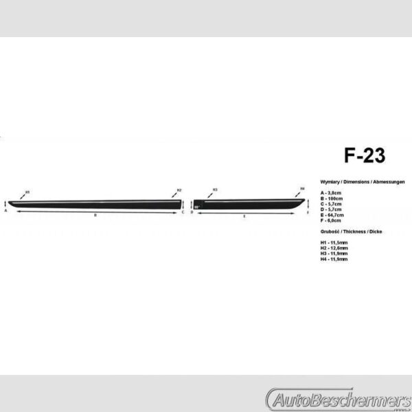 Stootlijsten set zwart Mercedes A-Klasse 04.2004-08.2012 - Afbeelding 3