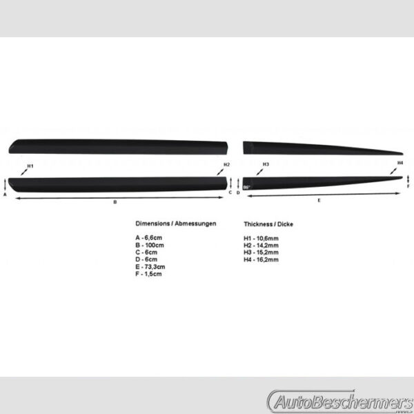 Stootlijsten set zwart Mercedes A-Klasse 09.2012- - Afbeelding 4