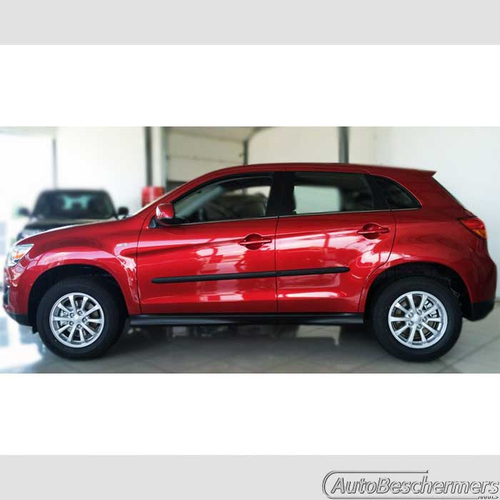 Stootlijsten set zwart recht Mitsubishi ASX 2010-10.2012