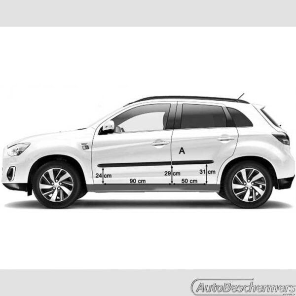 Stootlijsten set zwart recht Mitsubishi ASX 2010-10.2012 - Afbeelding 3