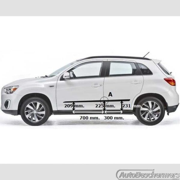 Stootlijsten set zwart Mitsubishi ASX 2010-10.2012 - Afbeelding 3