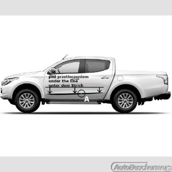 Stootlijsten set zwart Mitsubishi L200 2016- - Afbeelding 4