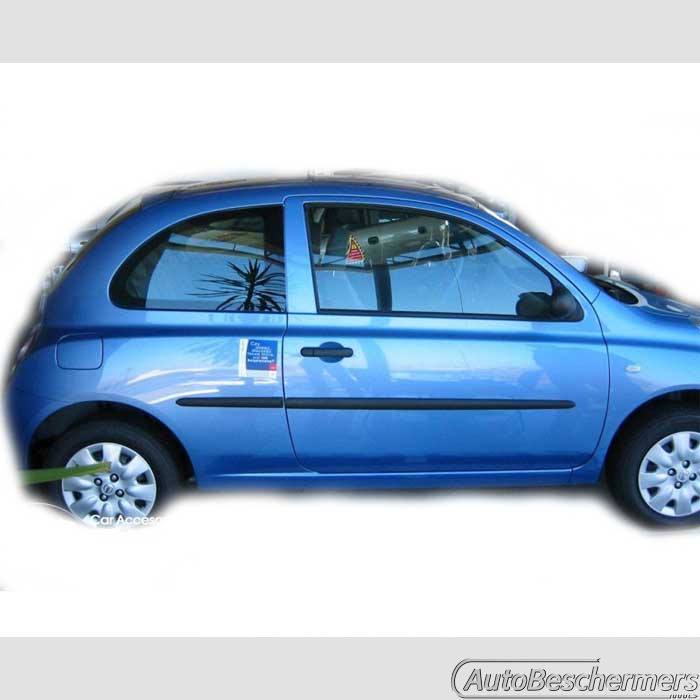 Stootlijsten set zwart Nissan Micra 3-deurs 2002-2010
