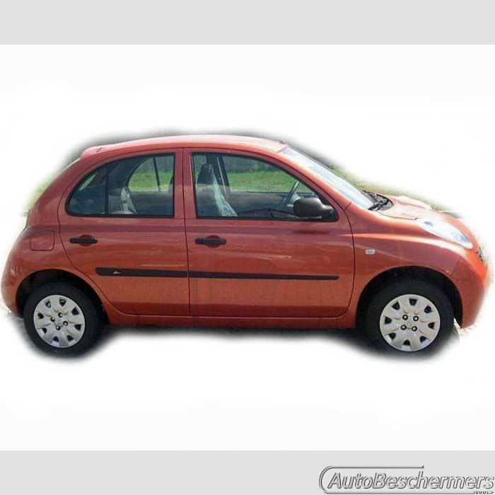 Stootlijsten set zwart Nissan Micra 5-deurs 2002-2011