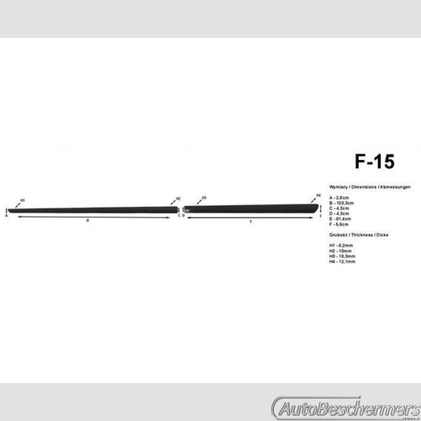 Stootlijsten set zwart Nissan Primera 2001-2008 - Afbeelding 2