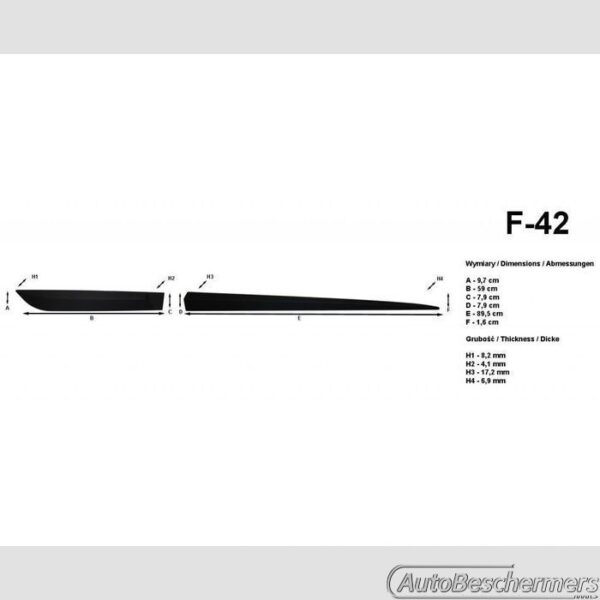 Stootlijsten set zwart Nissan Pulsar 2014- - Afbeelding 2