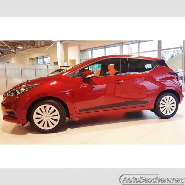 Stootlijsten set zwart Nissan Micra K14 5-deurs 12.2016-