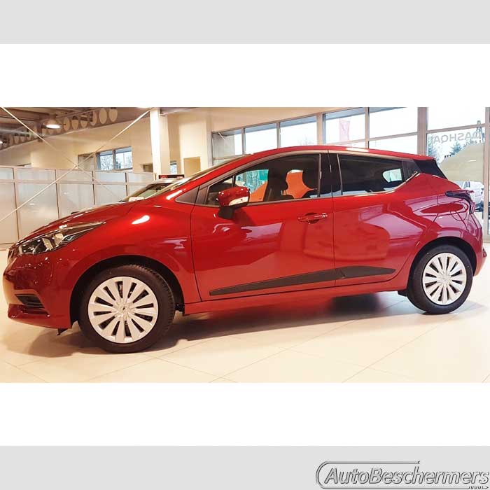 Stootlijsten set zwart Nissan Micra K14 5-deurs 12.2016-