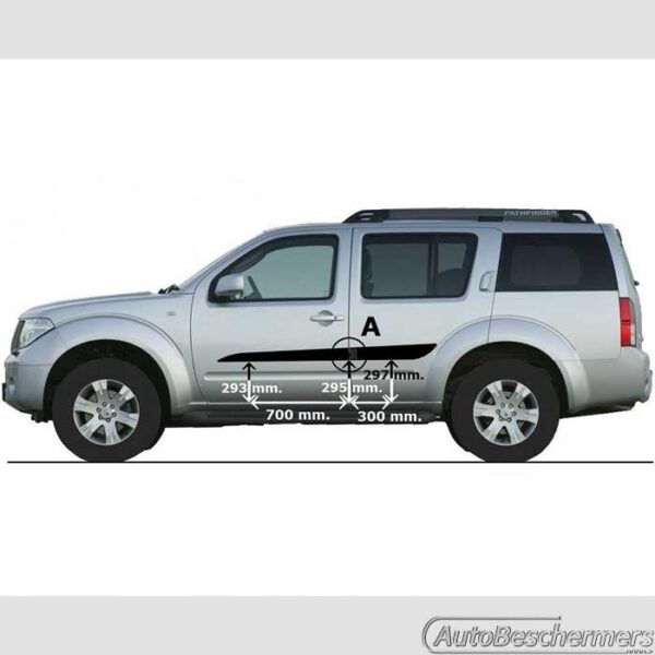 Stootlijsten set zwart Nissan Pathfinder 2011- - Afbeelding 4