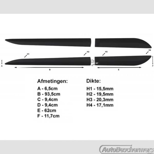 Stootlijsten set zwart Nissan Pathfinder 2011- - Afbeelding 5