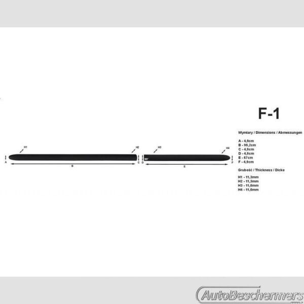 Stootlijsten set zwart Opel Corsa B 5-deurs 1993-10.2000 - Afbeelding 2