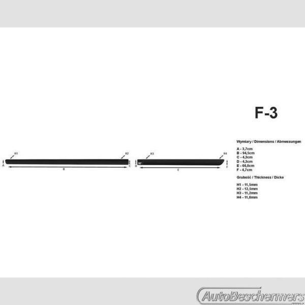 Stootlijsten set zwart Opel Agila I 05.2000-09.2007 - Afbeelding 2