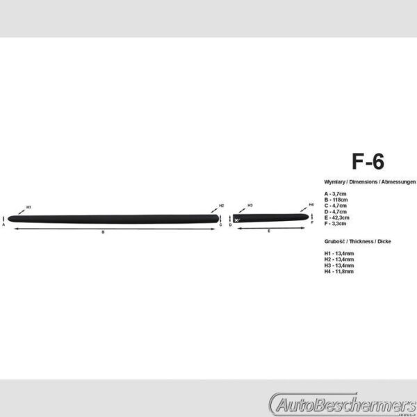 Stootlijsten set zwart Opel Corsa B 3-deurs 1993-10.2000 - Afbeelding 2