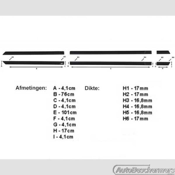 Stootlijsten set zwart Opel Astra F alle modellen 1991-09.2002 - Afbeelding 4
