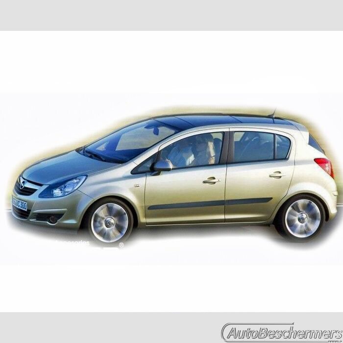 Stootlijsten set zwart Opel Corsa D 5-deurs 06.2006-11.2014