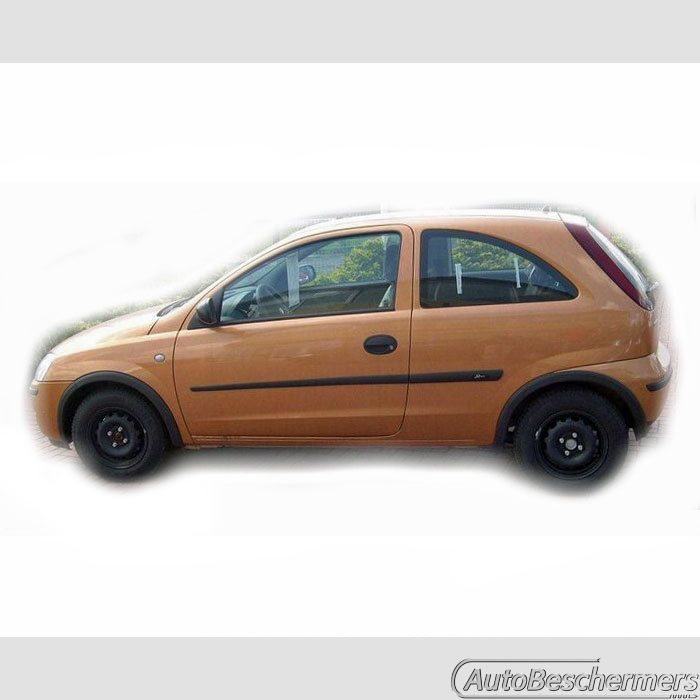 Stootlijsten set zwart Opel Corsa C 3-deurs 11.2000-11.2006