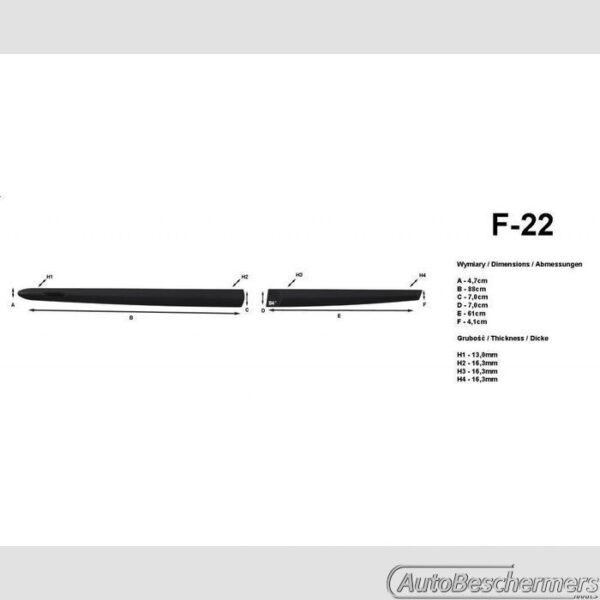Stootlijsten set zwart Opel Agila II 10.2007-2015 - Afbeelding 2