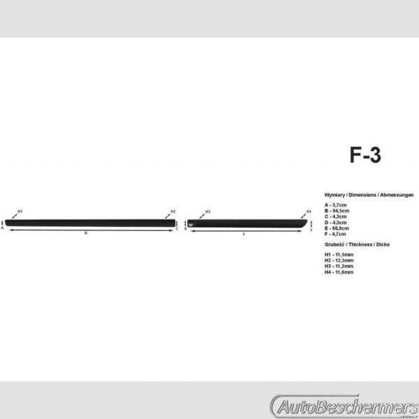 Stootlijsten set zwart Opel Corsa C 5-deurs 11.2000-11.2006 - Afbeelding 2