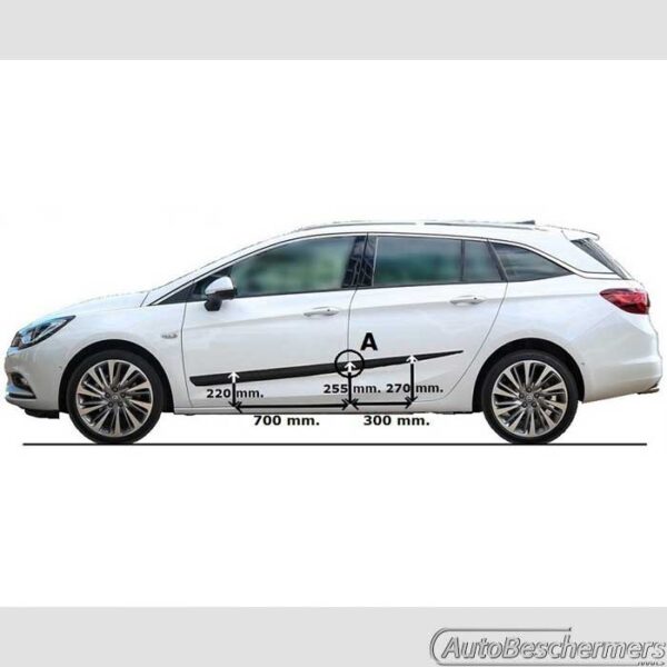 Stootlijsten set zwart Opel Astra K Sportstourer 11.2015- - Afbeelding 3