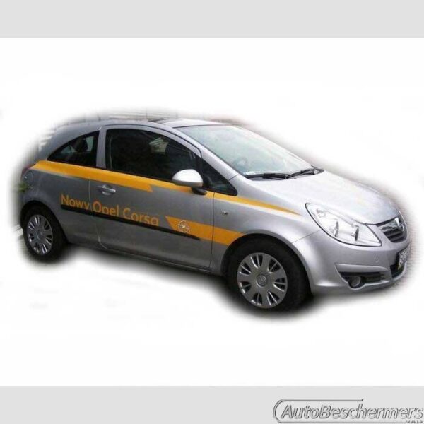Stootlijsten set zwart Opel Corsa D 3-deurs 06.2006-11.2014