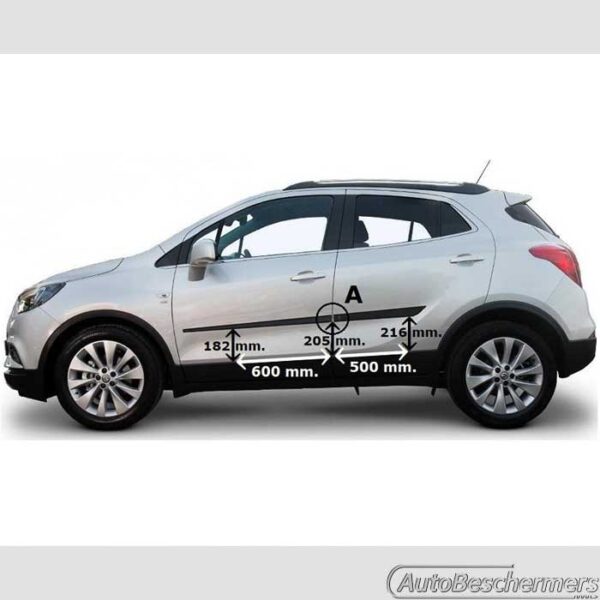 Stootlijsten set zwart Opel Mokka X 09.2016-08.2020 - Afbeelding 5
