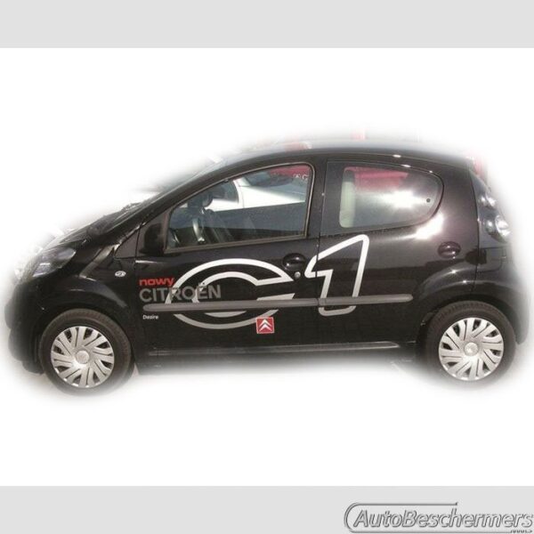 Stootlijsten set zwart Peugeot 107 5-deurs 03.2005-03.2014