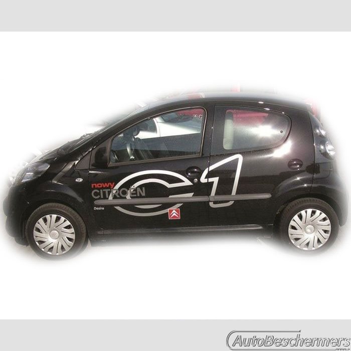 Stootlijsten set zwart Peugeot 107 5-deurs 03.2005-03.2014