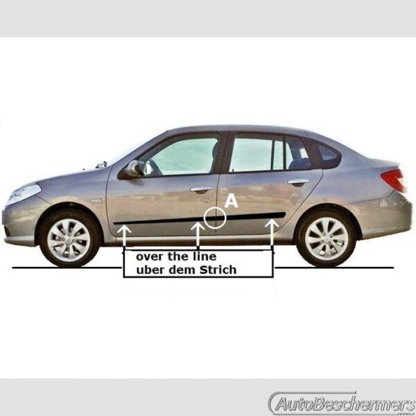 Stootlijsten set zwart Renault Thalia 2008-2013 - Afbeelding 3
