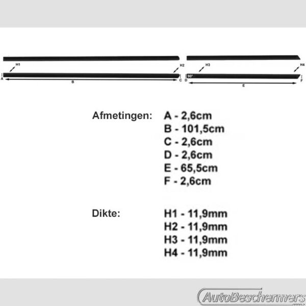 Stootlijsten set zwart Renault Latitude 2011-2015 - Afbeelding 5