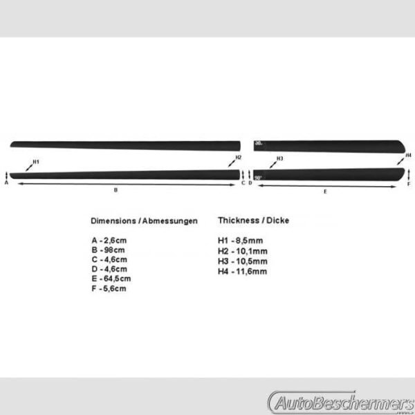 Stootlijsten set zwart Seat Leon HB 04.2020- - Afbeelding 5