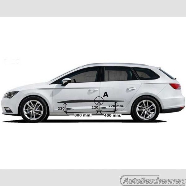 Stootlijsten set zwart Seat Leon ST 11.2013- - Afbeelding 3