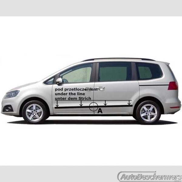 Stootlijsten set zwart Seat Alhambra 10.2010- - Afbeelding 5