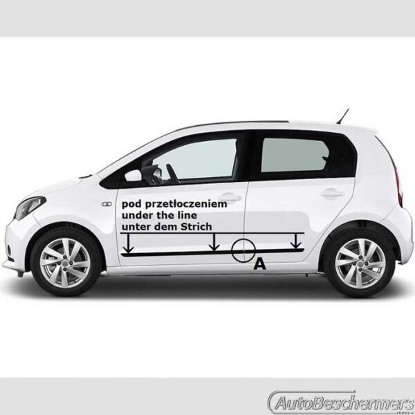 Stootlijsten set zwart Seat Mii 5-deurs 05.2012- - Afbeelding 2