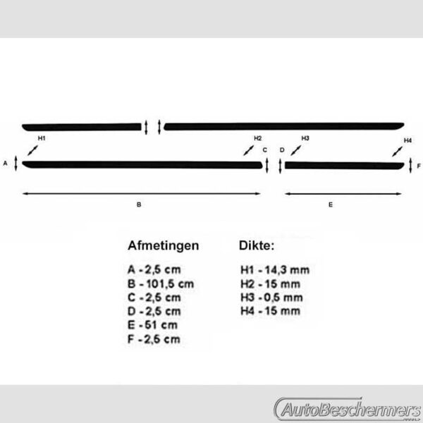 Stootlijsten set zwart Seat Mii 5-deurs 05.2012- - Afbeelding 3