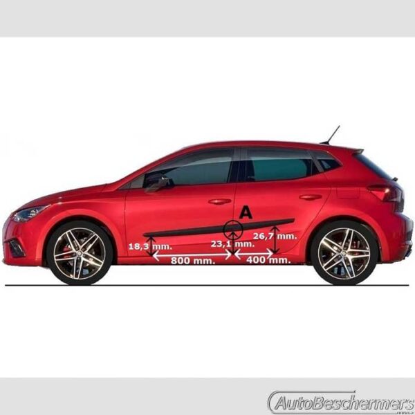 Stootlijsten set zwart Seat Ibiza 5-deurs 06.2017- - Afbeelding 5
