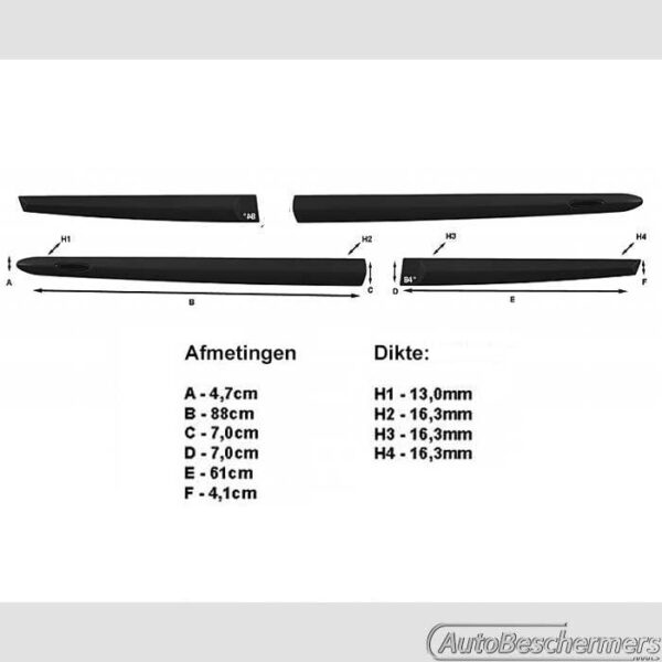 Stootlijsten set zwart Seat Ibiza 5-deurs 06.2017- - Afbeelding 6