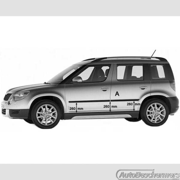 Stootlijsten set zwart Skoda Yeti 08.2009-09.2013 - Afbeelding 4