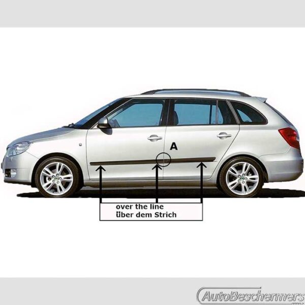 Stootlijsten set zwart Skoda Fabia Combi 12.2007-12.2014 - Afbeelding 3