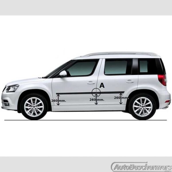 Stootlijsten set zwart Skoda Yeti 10.2013-12.2017 - Afbeelding 3